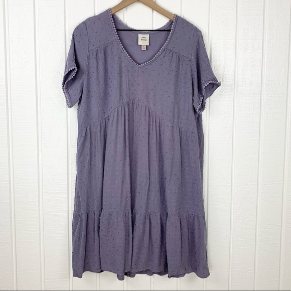 Knox Rose Dresses & Skirts - Knox Rose Baby Doll Polka Dot Purple Mini Dress SIZE L